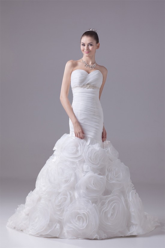 Mermaid/Trumpet Satin Organza Sweetheart Most Beautiful Wedding Dresses 2030300 Mermaid/Trumpet Satin Organza Sweetheart Most Beautiful Wedding Dresses 2030300
