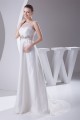 Satin Ruffled Netting Sheath/Column Sleeveless Most Beautiful Wedding Dresses 2030302