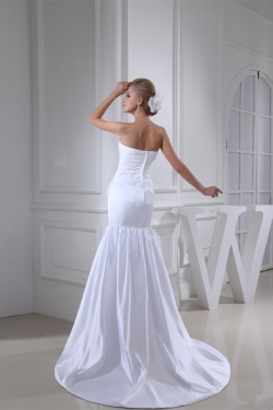 Mermaid/Trumpet Satin Sleeveless Strapless Wedding Dresses 2030305