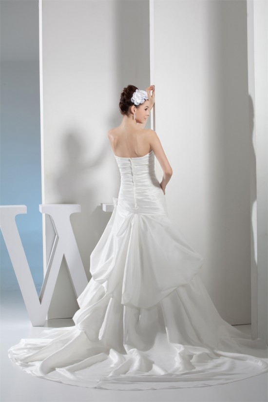 A-Line Satin Taffeta Sleeveless Strapless Wedding Dresses 2030308 A-Line Satin Taffeta Sleeveless Strapless Wedding Dresses 2030308