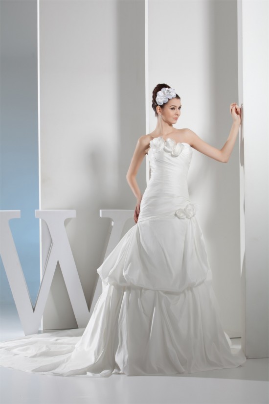 A-Line Satin Taffeta Sleeveless Strapless Wedding Dresses 2030308 A-Line Satin Taffeta Sleeveless Strapless Wedding Dresses 2030308