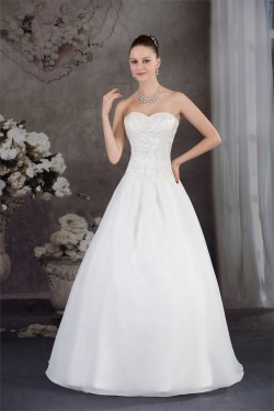 A-Line Sweetheart Sleeveless Embellished Wedding Dresses 2030309