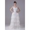 A-Line Sleeveless Scoop Satin Lace Wedding Dresses 2030314