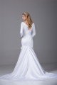 Mermaid/Trumpet 3/4 Length Sleeve Scoop Satin Wedding Dresses 2030315 Mermaid/Trumpet 3/4 Length Sleeve Scoop Satin Wedding Dresses 2030315