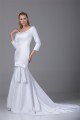 Mermaid/Trumpet 3/4 Length Sleeve Scoop Satin Wedding Dresses 2030315 Mermaid/Trumpet 3/4 Length Sleeve Scoop Satin Wedding Dresses 2030315