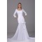 Mermaid/Trumpet 3/4 Length Sleeve Scoop Satin Wedding Dresses 2030315