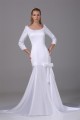 Mermaid/Trumpet 3/4 Length Sleeve Scoop Satin Wedding Dresses 2030315 Mermaid/Trumpet 3/4 Length Sleeve Scoop Satin Wedding Dresses 2030315
