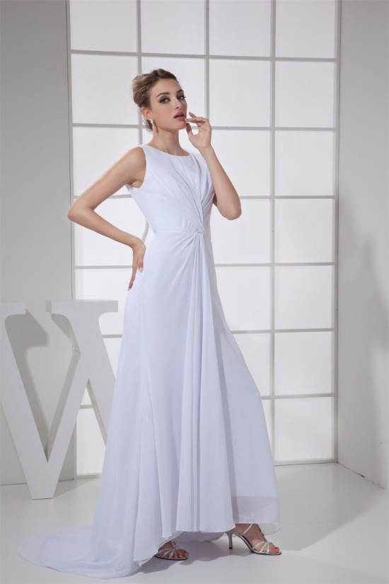 Sheath/Column Sleeveless Chiffon Scoop Wedding Dresses 2030316 Sheath/Column Sleeveless Chiffon Scoop Wedding Dresses 2030316