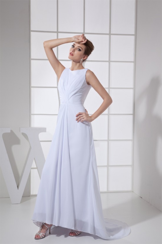 Sheath/Column Sleeveless Chiffon Scoop Wedding Dresses 2030316 Sheath/Column Sleeveless Chiffon Scoop Wedding Dresses 2030316