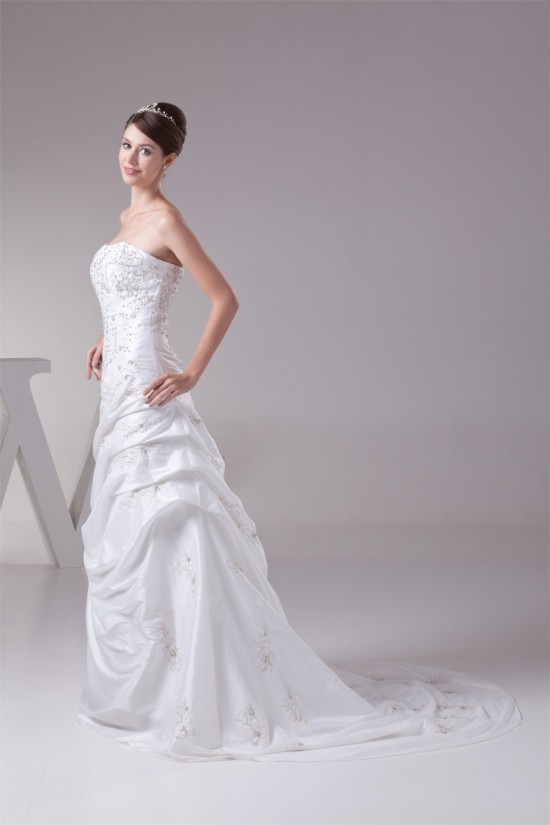 A-Line Strapless Taffeta Sweet Wedding Dresses 2030317 A-Line Strapless Taffeta Sweet Wedding Dresses 2030317