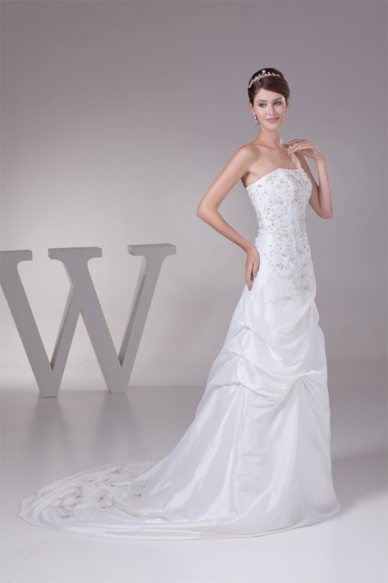 A-Line Strapless Taffeta Sweet Wedding Dresses 2030317 A-Line Strapless Taffeta Sweet Wedding Dresses 2030317
