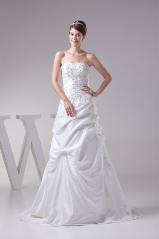 A-Line Strapless Taffeta Sweet Wedding Dresses 2030317 A-Line Strapless Taffeta Sweet Wedding Dresses 2030317