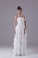 Sheath/Column Chiffon Strapless Floor-Length Wedding Dresses 2030319