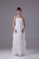 Sheath/Column Chiffon Strapless Floor-Length Wedding Dresses 2030319