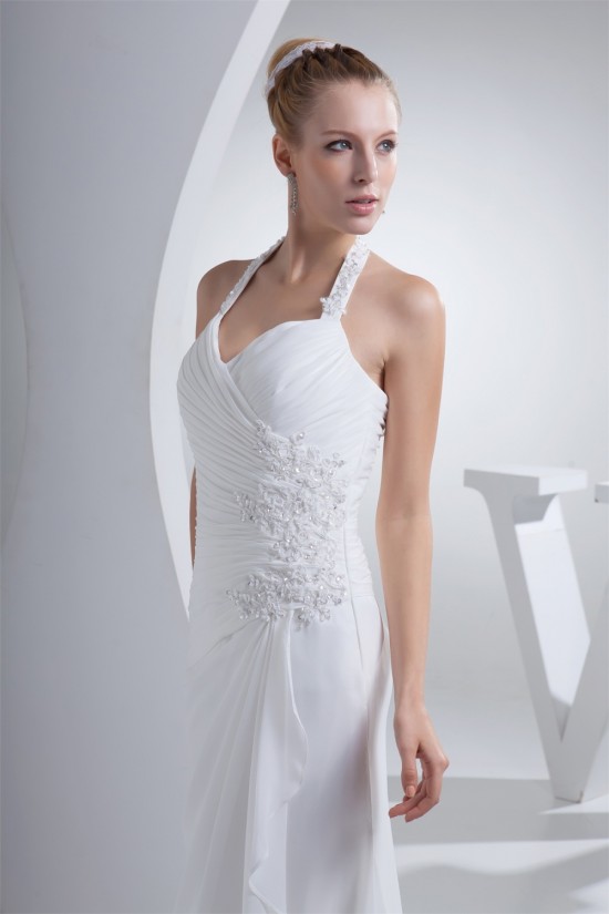 Sheath/Column Halter Chiffon Beaded Wedding Dresses 2030320 Sheath/Column Halter Chiffon Beaded Wedding Dresses 2030320
