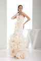 Sheath/Column Organza Strapless Wedding Dresses with Color 2030321