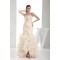 Sheath/Column Organza Strapless Wedding Dresses with Color 2030321