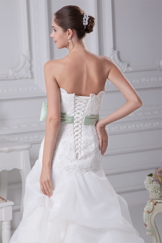 A-Line Satin Organza Sleeveless Lace Wedding Dresses 2030323 A-Line Satin Organza Sleeveless Lace Wedding Dresses 2030323