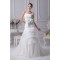 A-Line Satin Organza Sleeveless Lace Wedding Dresses 2030323