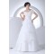 A-Line Satin Organza Straps Short Sleeve Lace Wedding Dresses 2030324