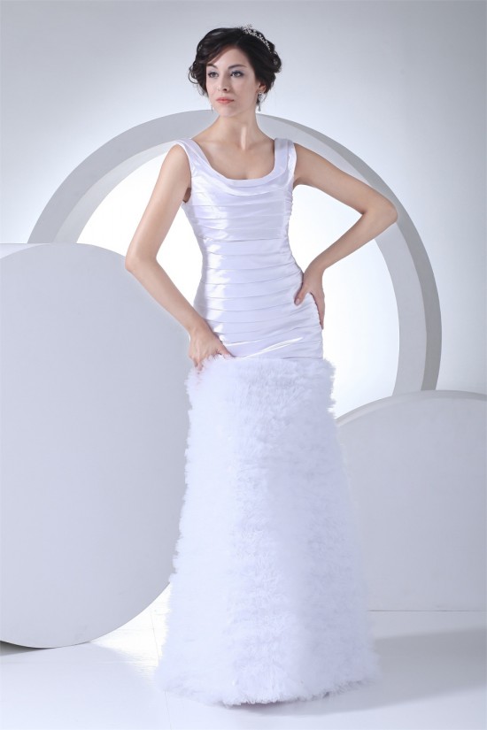 Trumpet/Mermaid Silk like Satin Netting Square Wedding Dresses 2030327 Trumpet/Mermaid Silk like Satin Netting Square Wedding Dresses 2030327