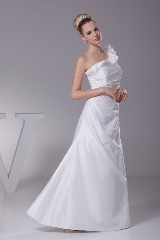 A-Line One-Shoulder Wedding Dresses 2030328