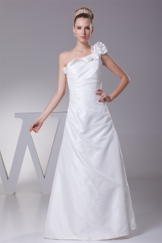 A-Line One-Shoulder Wedding Dresses 2030328