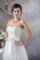 A-Line Sleeveless Satin Fine Netting Reception Wedding Dresses 2030330
