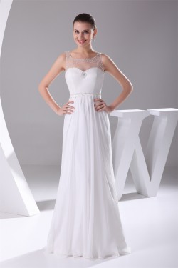 Sheath/Column Straps Sleeveless Beaded Most Beautiful Wedding Dresses 2030335