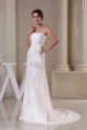 Sheath/Column Sweetheart Sleeveless Satin Lace Sweet Wedding Dresses 2030337 Sheath/Column Sweetheart Sleeveless Satin Lace Sweet Wedding Dresses 2030337