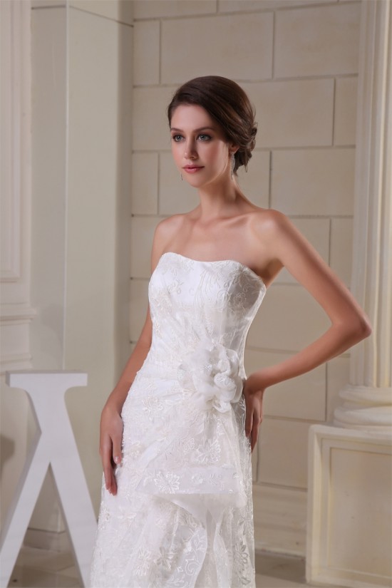 Sheath/Column Sweetheart Sleeveless Satin Lace Sweet Wedding Dresses 2030337 Sheath/Column Sweetheart Sleeveless Satin Lace Sweet Wedding Dresses 2030337