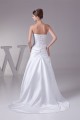 A-Line Strapless Sleeveless Satin Lace Wedding Dresses 2030338