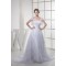 A-Line Strapless Satin Lace Fine Netting Short Sleeve Wedding Dresses 2030339