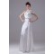 A-Line One-Shoulder Silk like Satin Sleeveless Beaded Wedding Dresses 2030341
