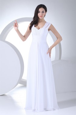Sheath/Column New Arrival Chiffon Lace Beaded Wedding Dresses 2030344
