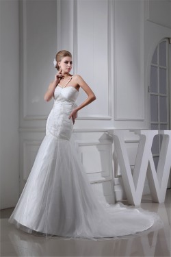 Trumpet/Mermaid Sweetheart Beaded Lace Wedding Dresses 2030345