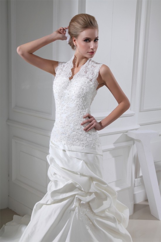 Trumpet/Mermaid Satin Lace Fine Netting New Arrival Wedding Dresses 2030347 Trumpet/Mermaid Satin Lace Fine Netting New Arrival Wedding Dresses 2030347
