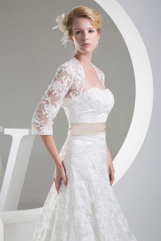 A-Line Satin Lace Silk like Satin Wedding Dresses with A Lace Jacket 2030348 A-Line Satin Lace Silk like Satin Wedding Dresses with A Lace Jacket 2030348