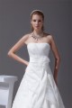 A-Line Satin Organza Sleeveless Strapless Wedding Dresses 2030349