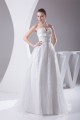 Sleeveless A-Line Satin Organza Strapless Sweet Wedding Dresses 2030351