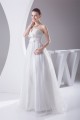 Sleeveless A-Line Satin Organza Strapless Sweet Wedding Dresses 2030351