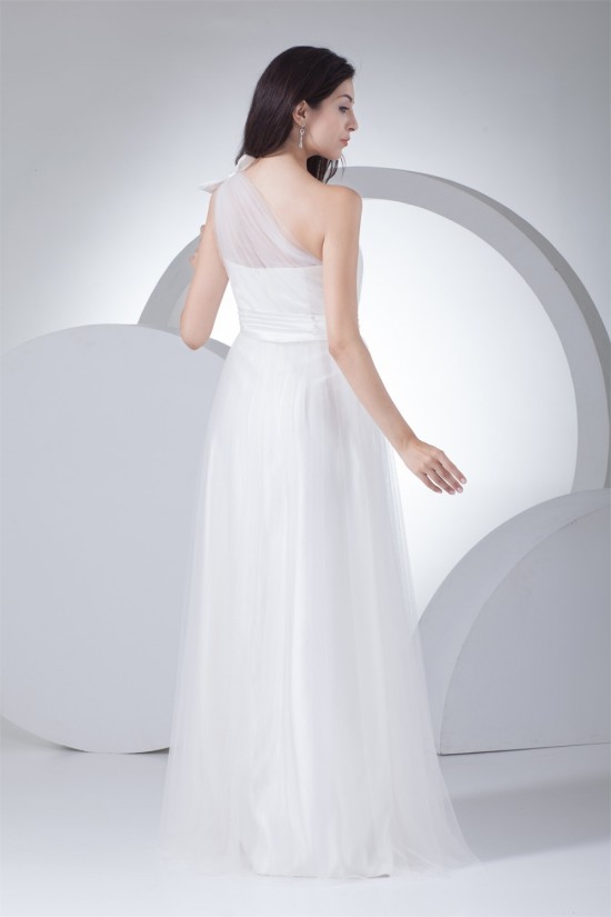 A-Line One-Shoulder Satin Silk like Satin Fine Netting Wedding Dresses 2030352 A-Line One-Shoulder Satin Silk like Satin Fine Netting Wedding Dresses 2030352