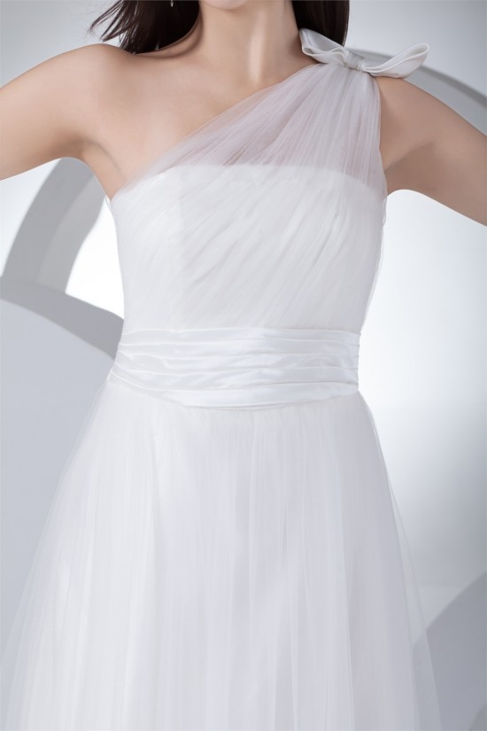 A-Line One-Shoulder Satin Silk like Satin Fine Netting Wedding Dresses 2030352 A-Line One-Shoulder Satin Silk like Satin Fine Netting Wedding Dresses 2030352