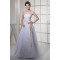 A-Line Strapless Sleeveless Satin Fine Netting Wedding Dresses 2030353
