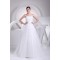 Sleeveless A-Line Strapless Satin Organza Fine Netting Sweet Wedding Dresses 2030354