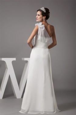 Sheath/Column Chiffon Silk like Satin New Arrival Wedding Dresses 2030361