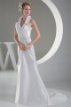 Sleeveless Halter Lace Taffeta Sheath/Column Sweet Wedding Dresses 2030367