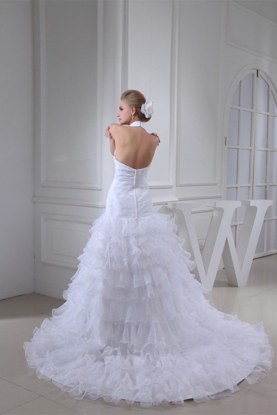 Sleeveless Halter Satin Organza Princess Reception Wedding Dresses 2030368 Sleeveless Halter Satin Organza Princess Reception Wedding Dresses 2030368