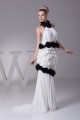 Sleeveless Halter Sheath/Column Chiffon Taffeta Silk like Satin New Arrival Wedding Dresses 2030369