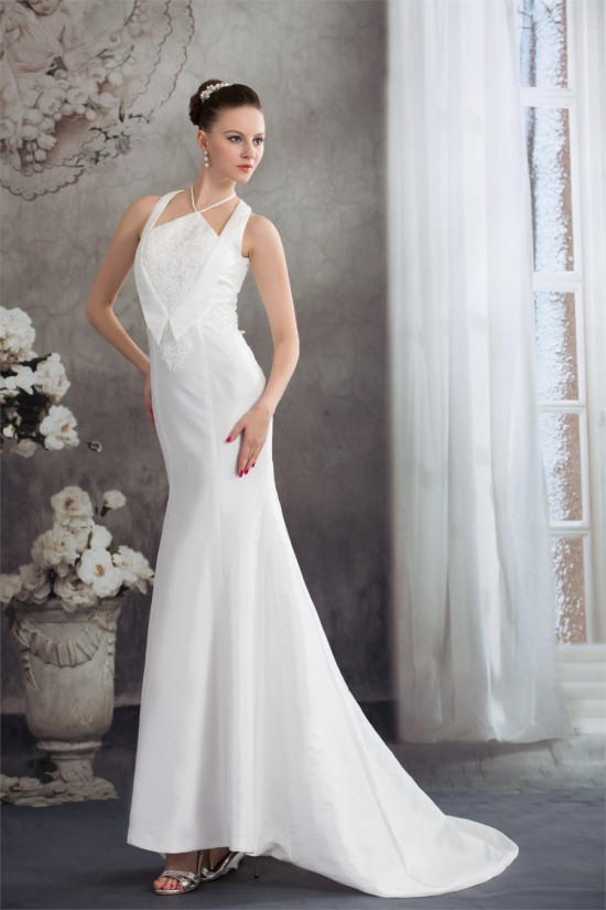 Mermaid/Trumpet Sleeveless Lace Taffeta Straps Reception Wedding Dresses 2030372 Mermaid/Trumpet Sleeveless Lace Taffeta Straps Reception Wedding Dresses 2030372